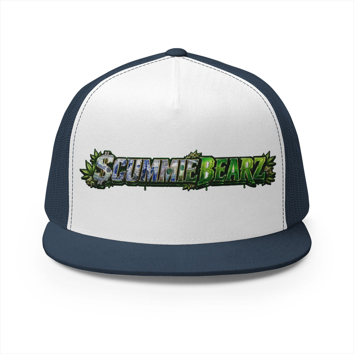 5 Panel Trucker Cap-WEED SCUMMIEBEARZ LOGO-SCUMMIEBEARZ™