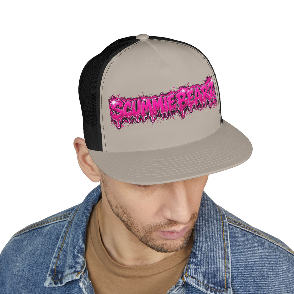 5 Panel Trucker Cap-PINK SCUMMIEBEARZ LOGO-SCUMMIEBEARZ™