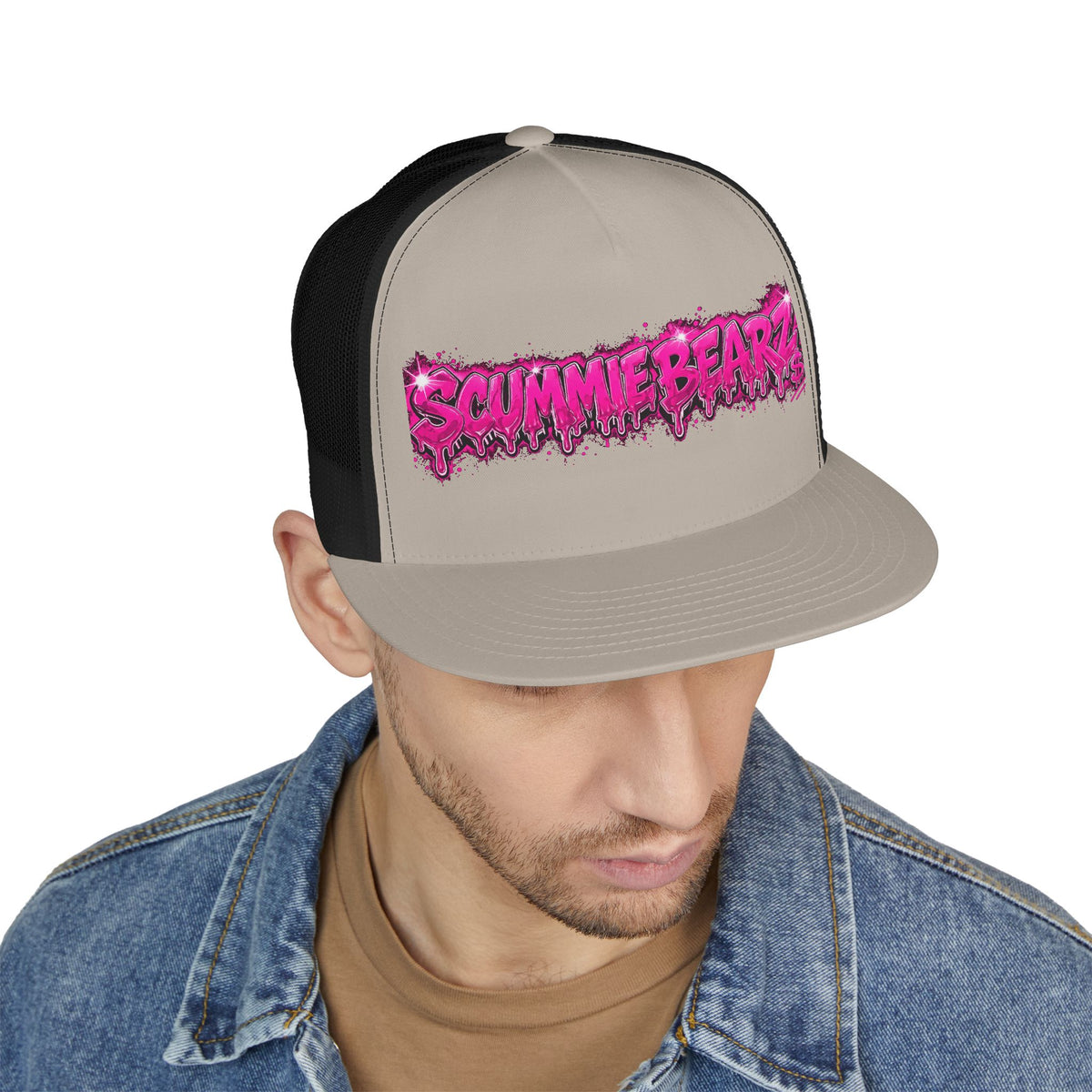5 Panel Trucker Cap-PINK SCUMMIEBEARZ LOGO-SCUMMIEBEARZ™