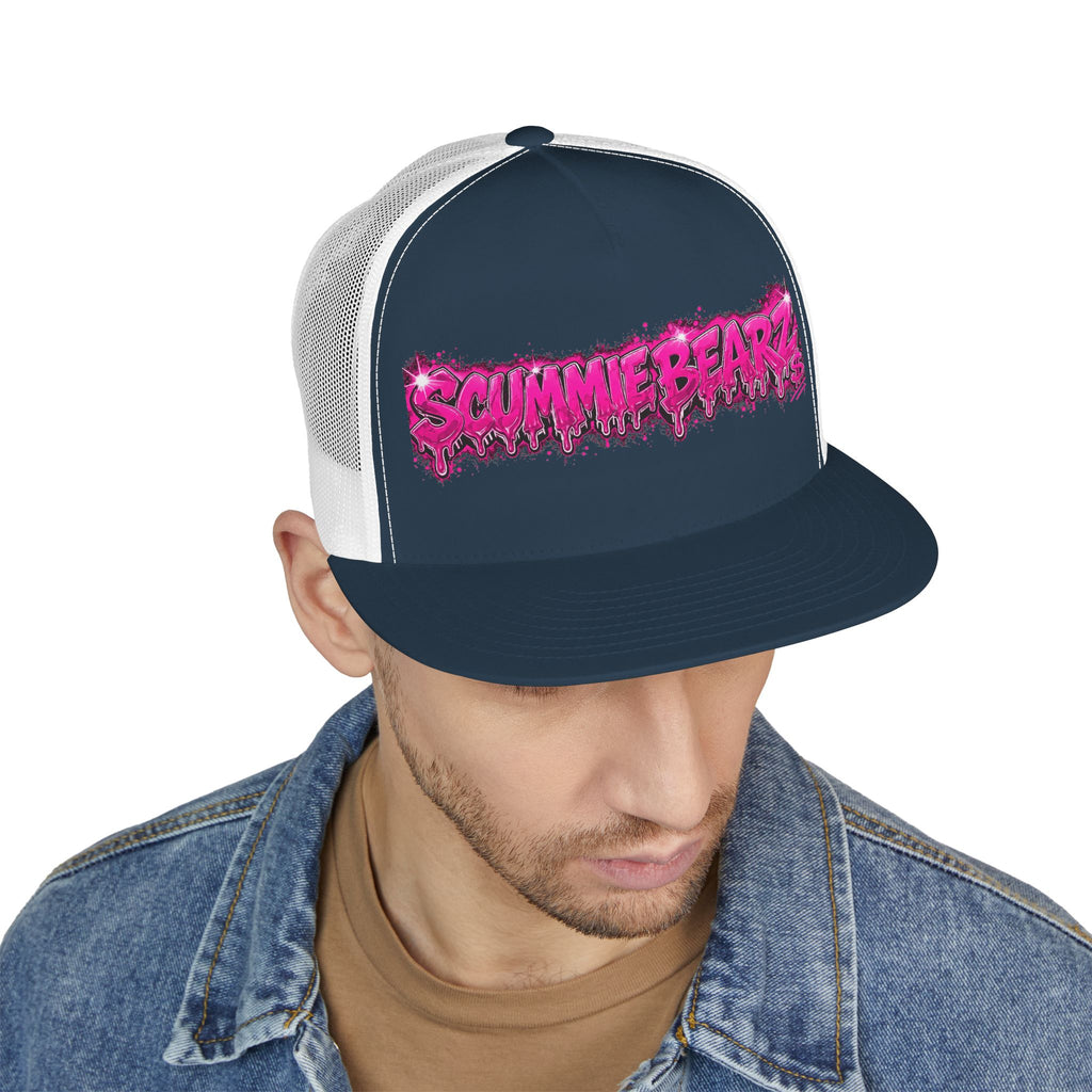 5 Panel Trucker Cap-PINK SCUMMIEBEARZ LOGO-SCUMMIEBEARZ™