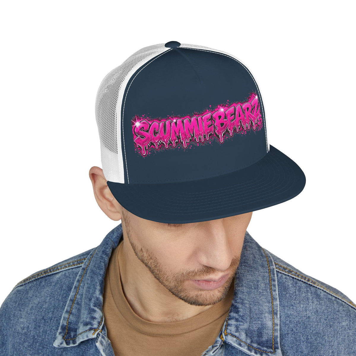 5 Panel Trucker Cap-PINK SCUMMIEBEARZ LOGO-SCUMMIEBEARZ™