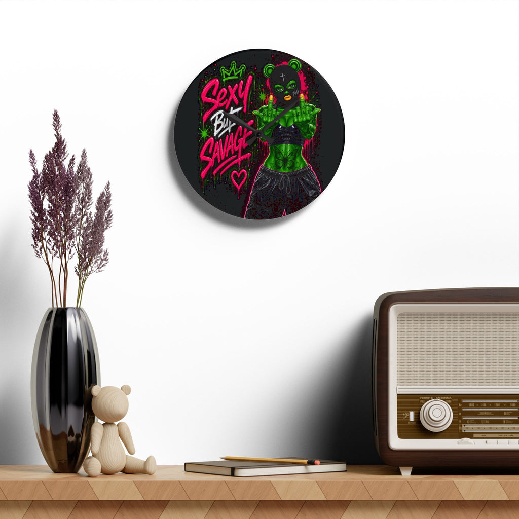Acrylic Wall Clock-Sexy But Savage Green Remix