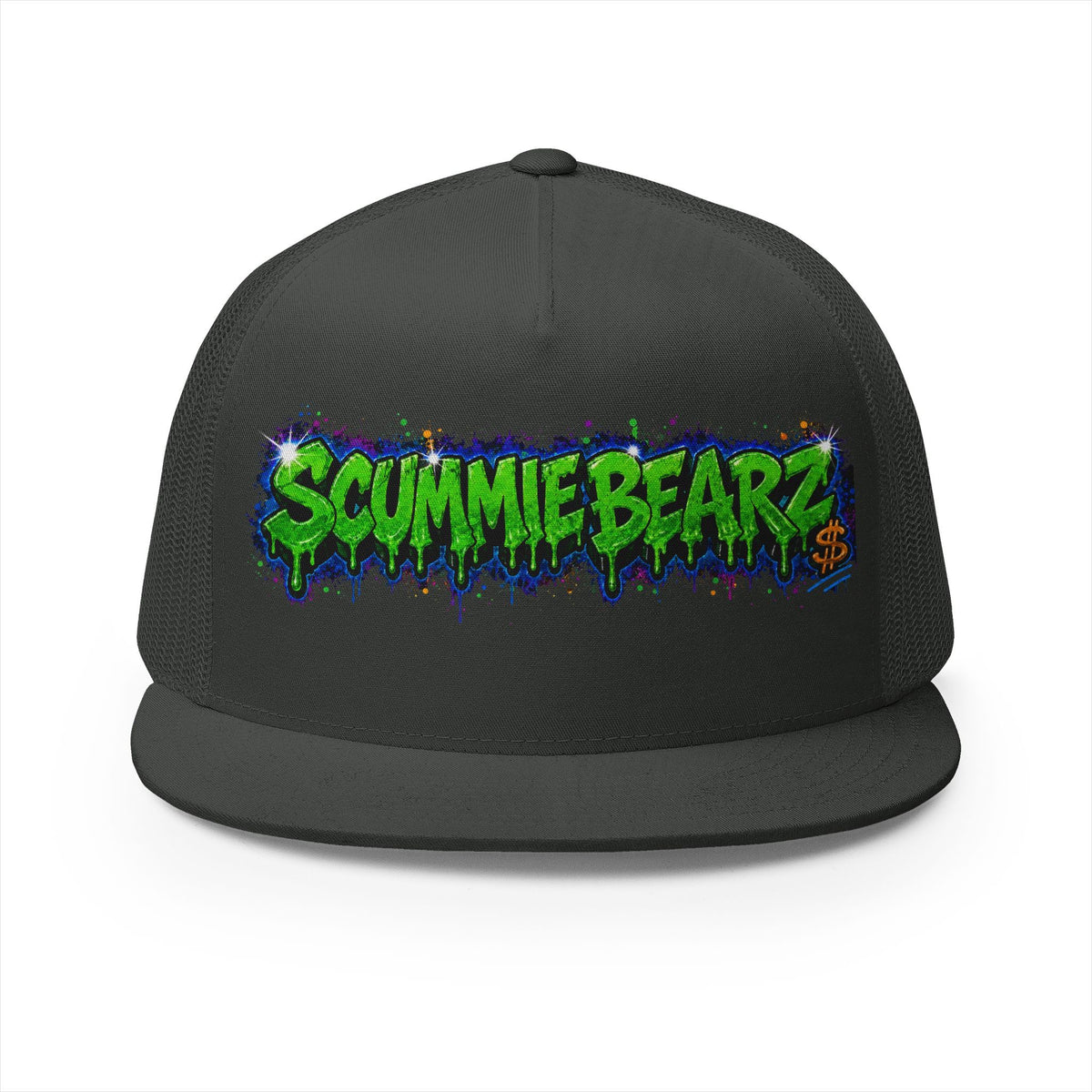 5 Panel Trucker Cap-GREEN/BLUE SCUMMIEBEARZ LOGO-SCUMMIEBEARZ™