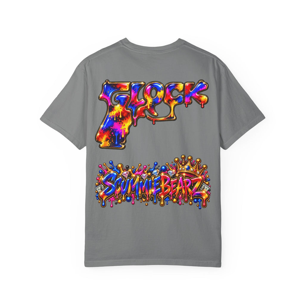 Unisex Garment-Dyed T-shirt-MULTI COLOR CROWN MASK LOGO GLOCK -SCUMMIEBEARZ™