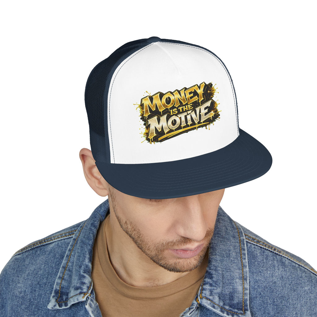 5 Panel Trucker Cap-GOLD MONEY IS THE MOTIVE-SCUMMIEBEARZ™