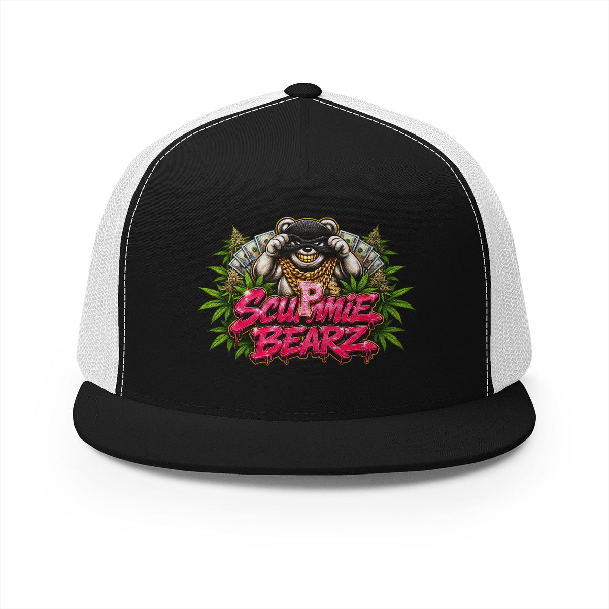 5 Panel Trucker Cap-WEED MASK LOGO-SCUMMIEBEARZ™