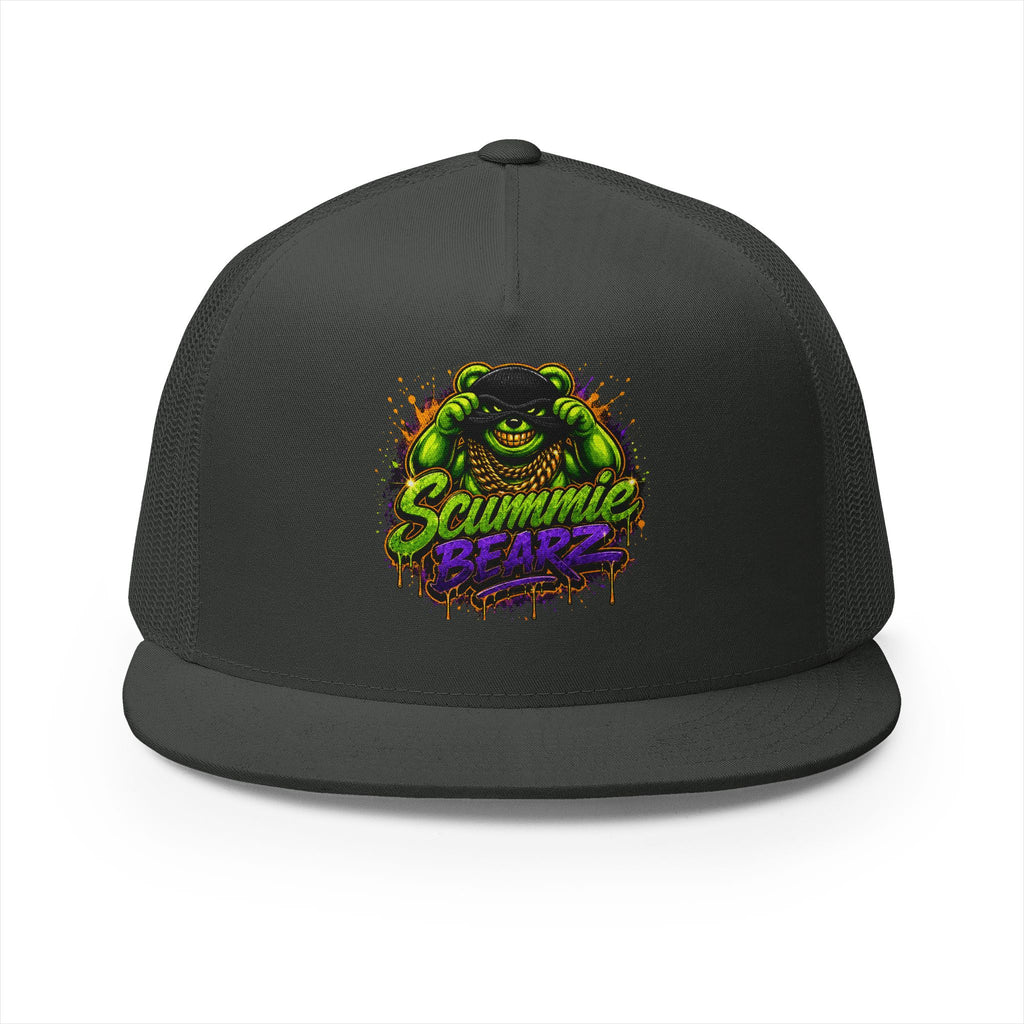5 Panel Trucker Cap-GREEN/PURPLE MASK LOGO-SCUMMIEBEARZ™
