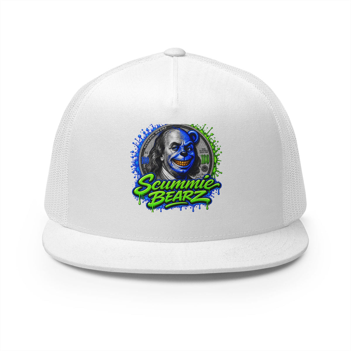 5 Panel Trucker Cap- BLUE BENJAMIN FRANKLIN-SCUMMIEBEARZ™️