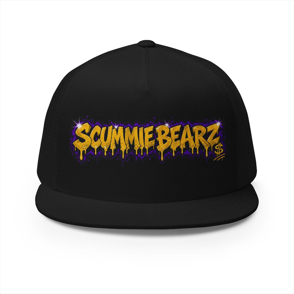 5 Panel Trucker Cap-GOLD/PURPLE SCUMMIEBEARZ LOGO-SCUMMIEBEARZ™