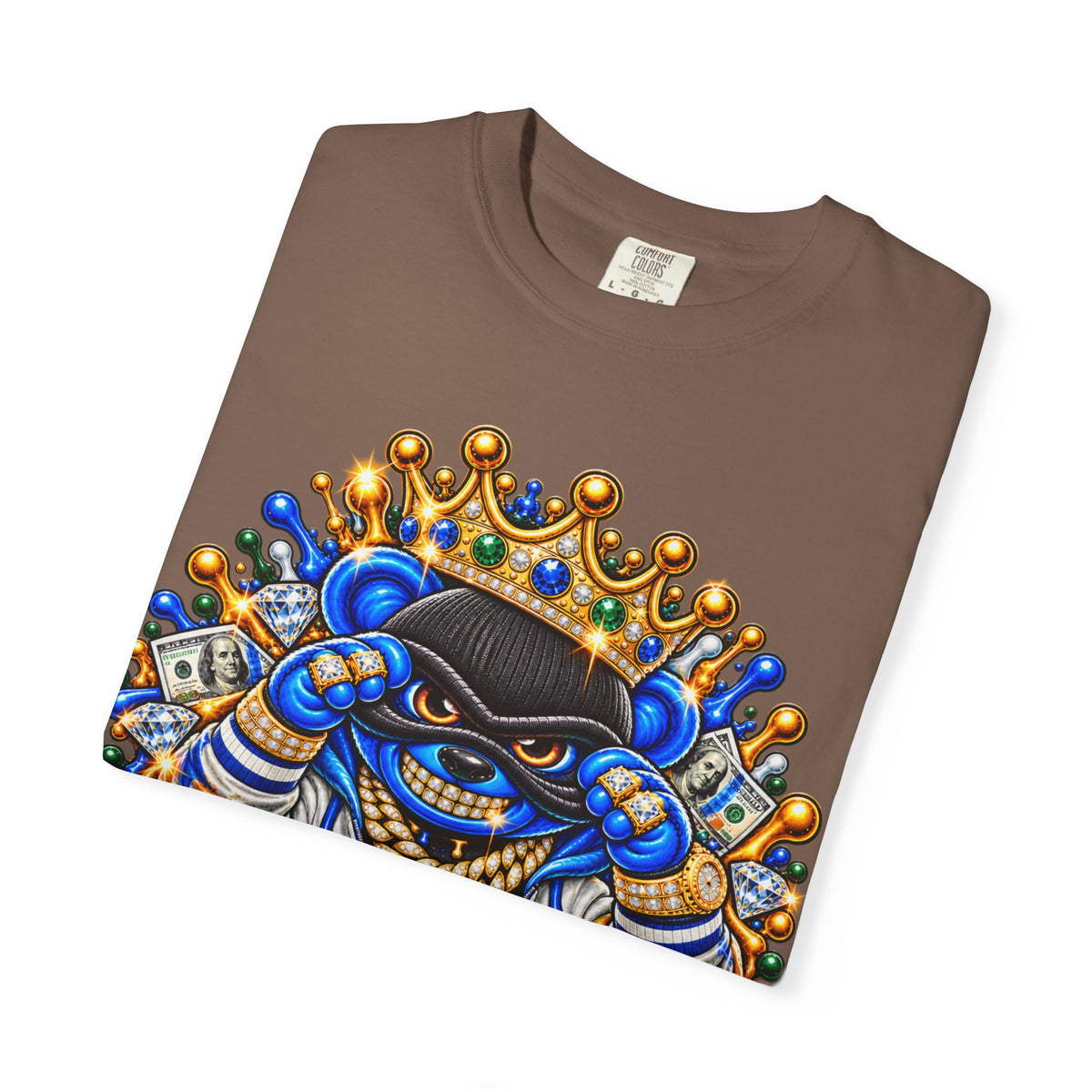 Unisex Garment-Dyed T-SHIRT-MONEY GLOCK/CROWN MASK LOGO-SCUMMIEBEARZ™