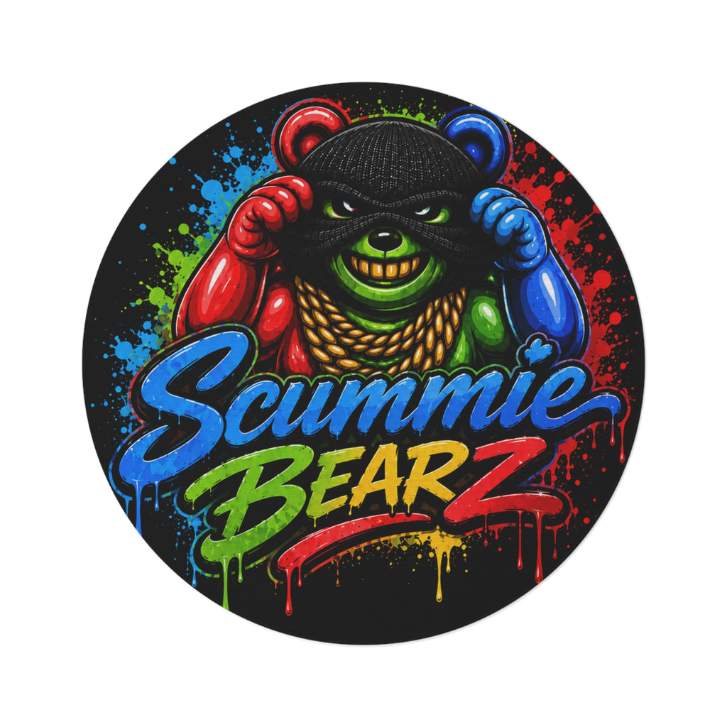 SCUMMIEBEARZ 🔴Red/Blue🔵 Logo Round Rug