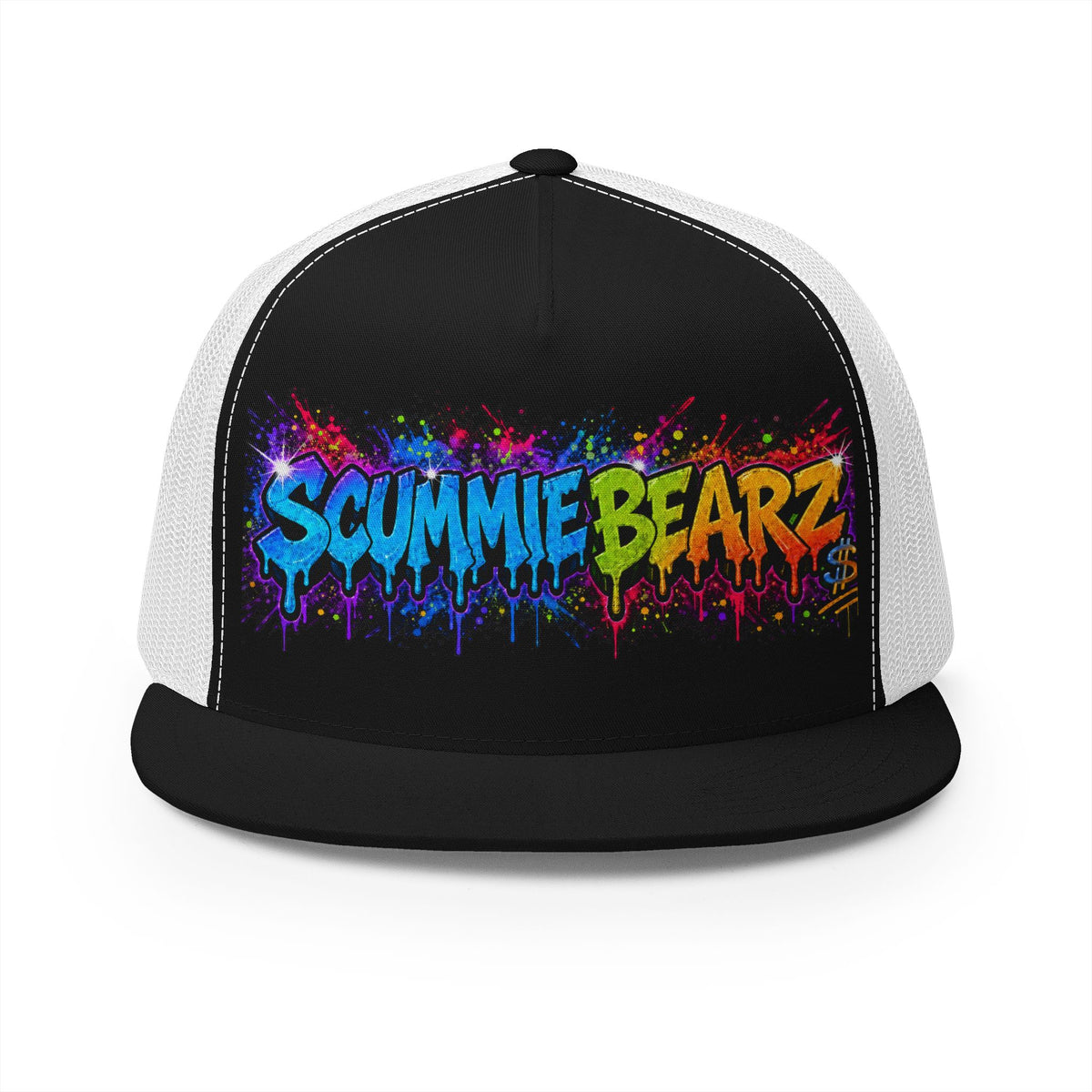 5 Panel Trucker Cap-RAINBOW SCUMMIEBEARZ LOGO-SCUMMIEBEARZ™