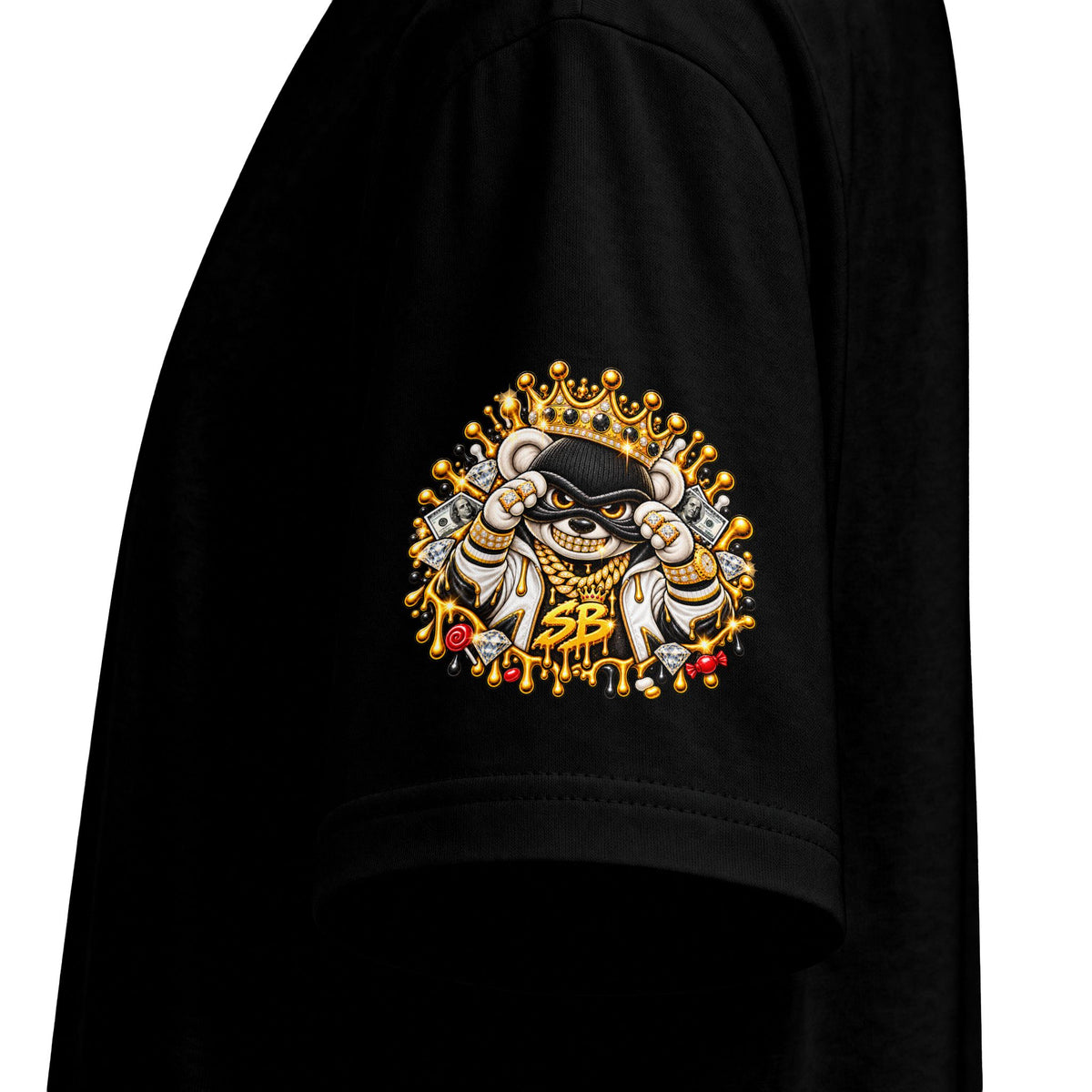Like Stealing Candy from a Baby — White & Gold Edition | SCUMMIEBEARZ™ Shaka Wear Heavyweight Tee