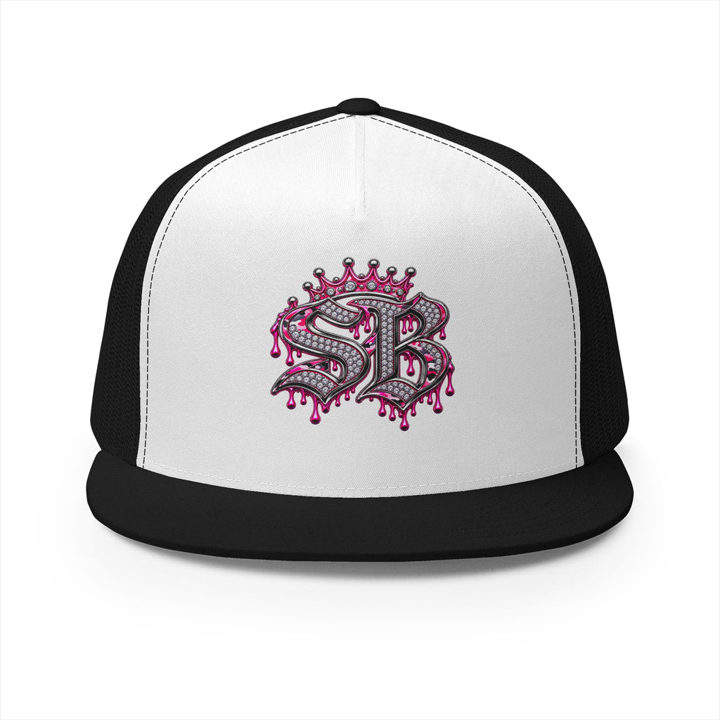 5 Panel Trucker Cap-PINK/SILVER SB LOGO-SCUMMIEBEARZ™