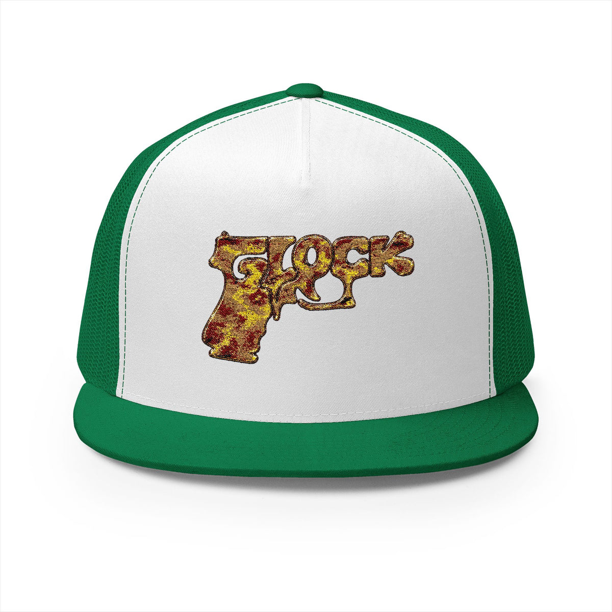 5 Panel Trucker Cap-RED AND YELLOW GLOCK-SCUMMIEBEARZ™️