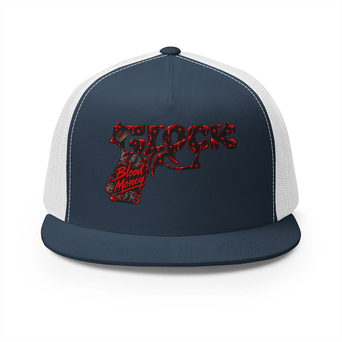 5 Panel Trucker Cap-BLOOD MONEY GLOCK-SCUMMIEBEARZ™️