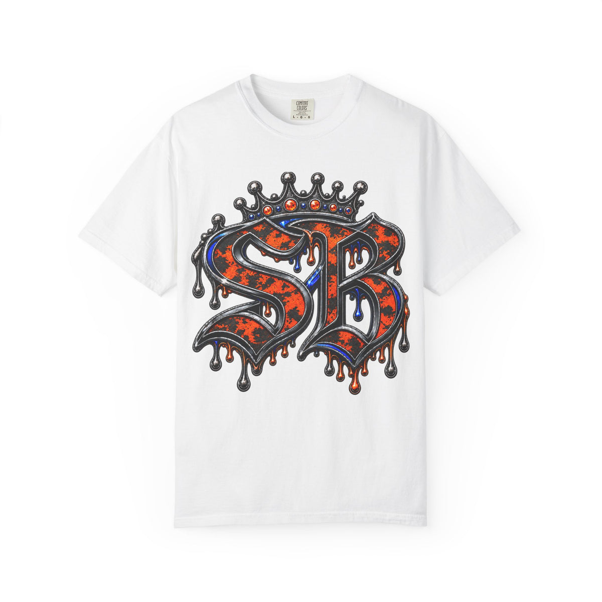 Unisex Garment-Dyed T-shirt-SB CROWN LOGO STRESS BOX LOCKED UP COLLECTION-SCUMMIEBEARZ™