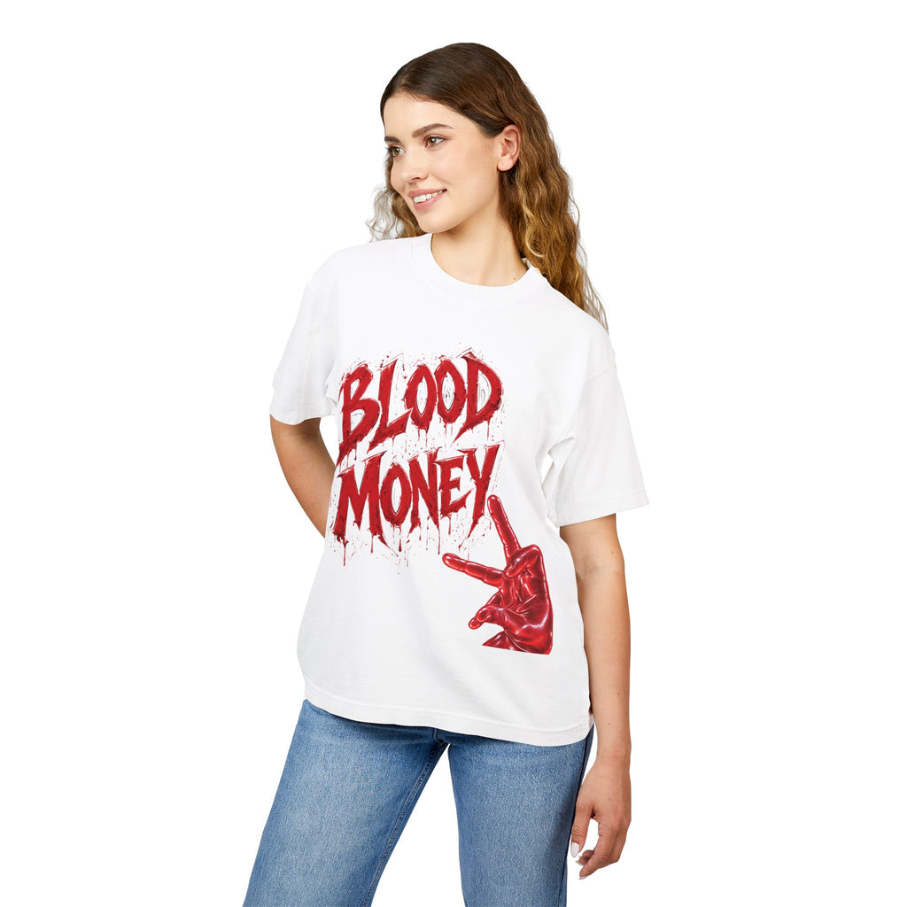 Unisex Urban Heavy Tee-BLOOD MONEY-™ | GANG GANG STREETWEAR TEE 🩸💰🐻-SCUMMIEBEARZ™️
