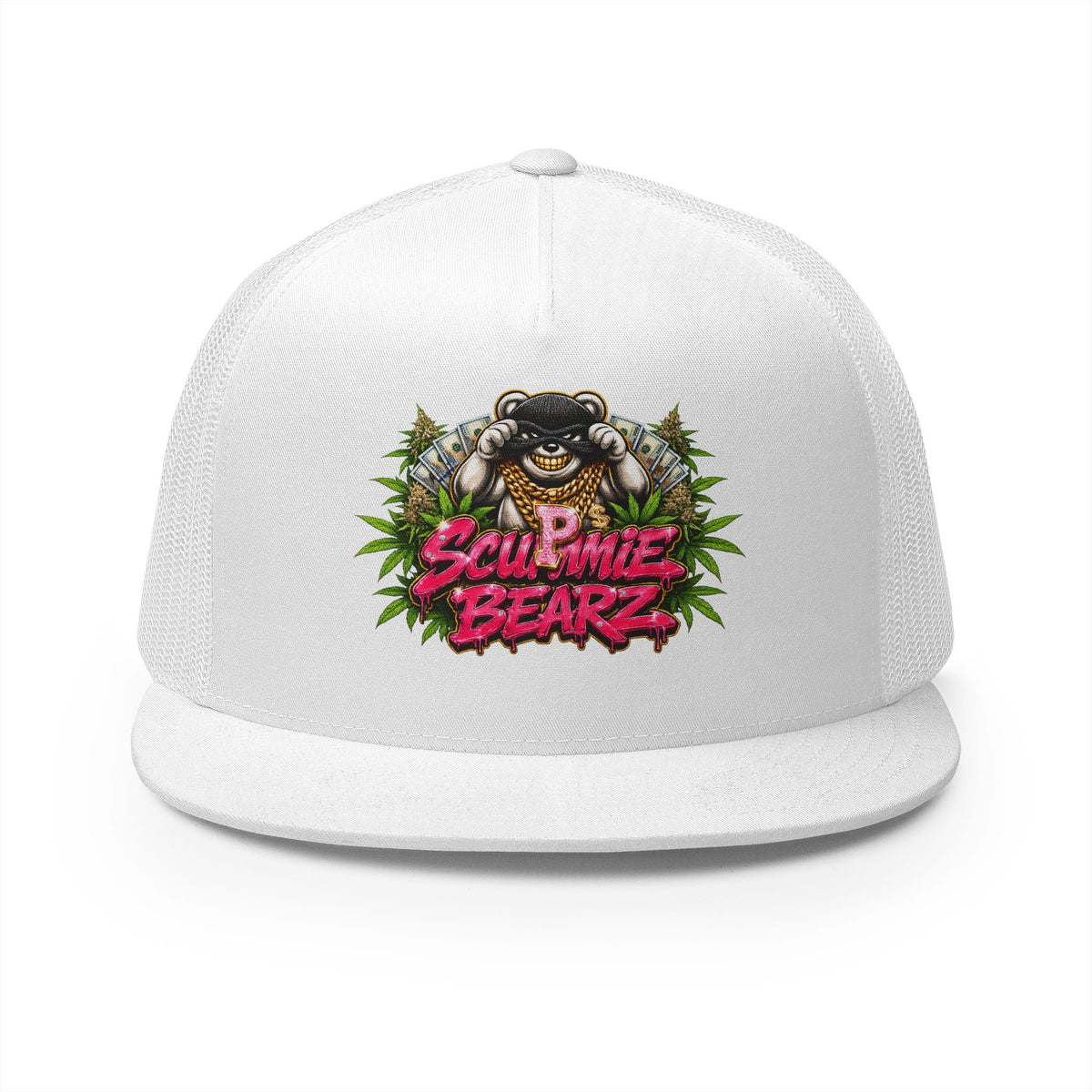 5 Panel Trucker Cap-WEED MASK LOGO-SCUMMIEBEARZ™
