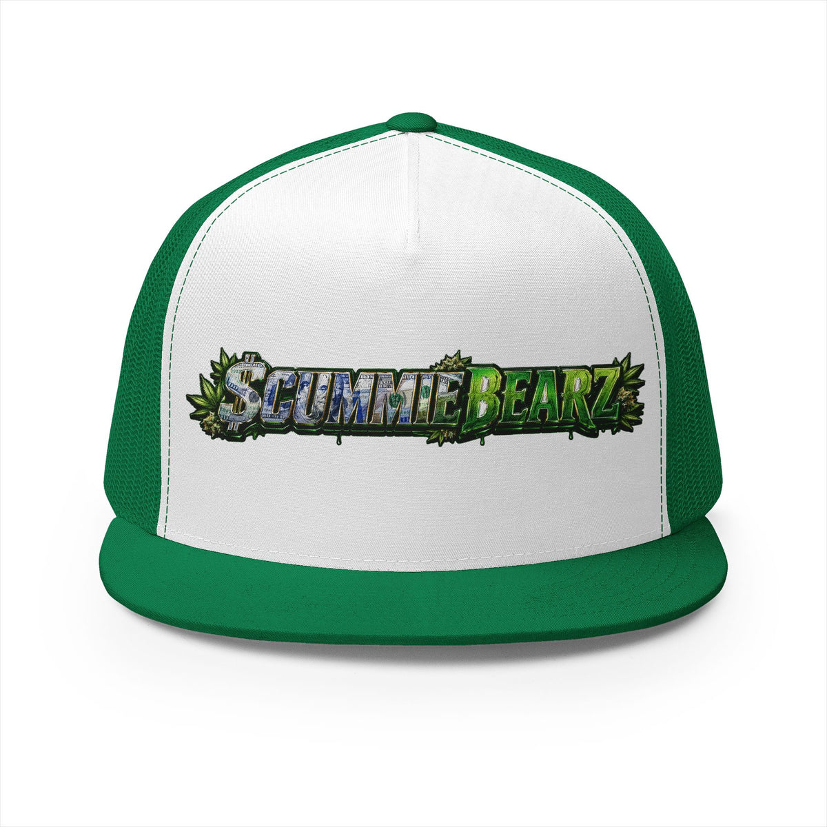 5 Panel Trucker Cap-WEED SCUMMIEBEARZ LOGO-SCUMMIEBEARZ™