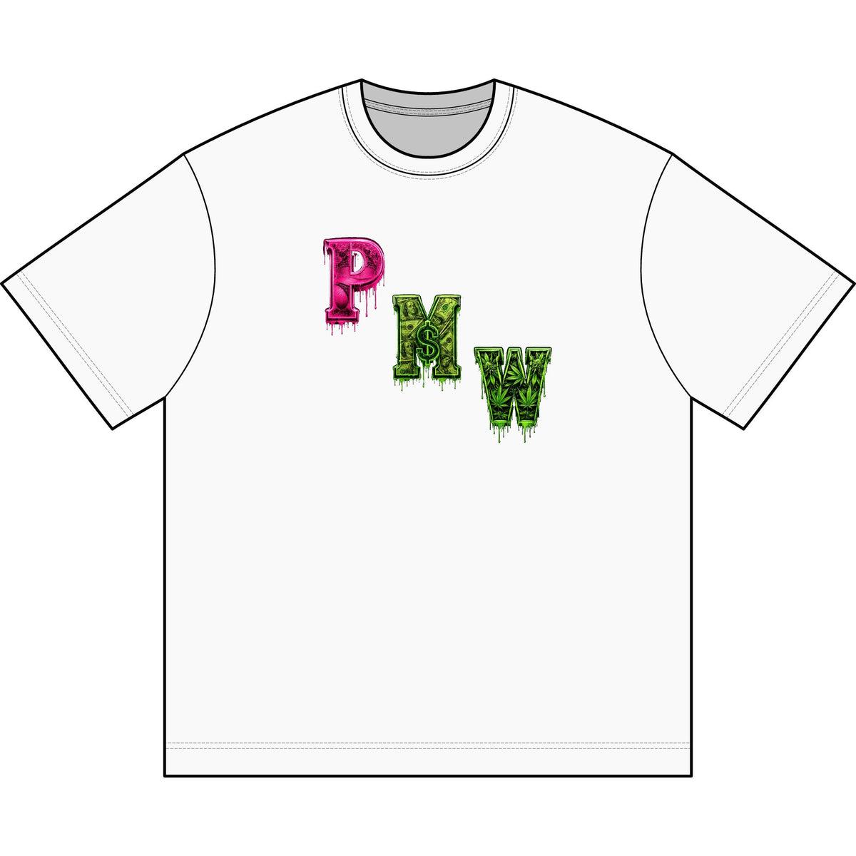 Unisex Graphic T-Shirt-PU**Y MONEY WEED-SCUMMIEBEARZ™️