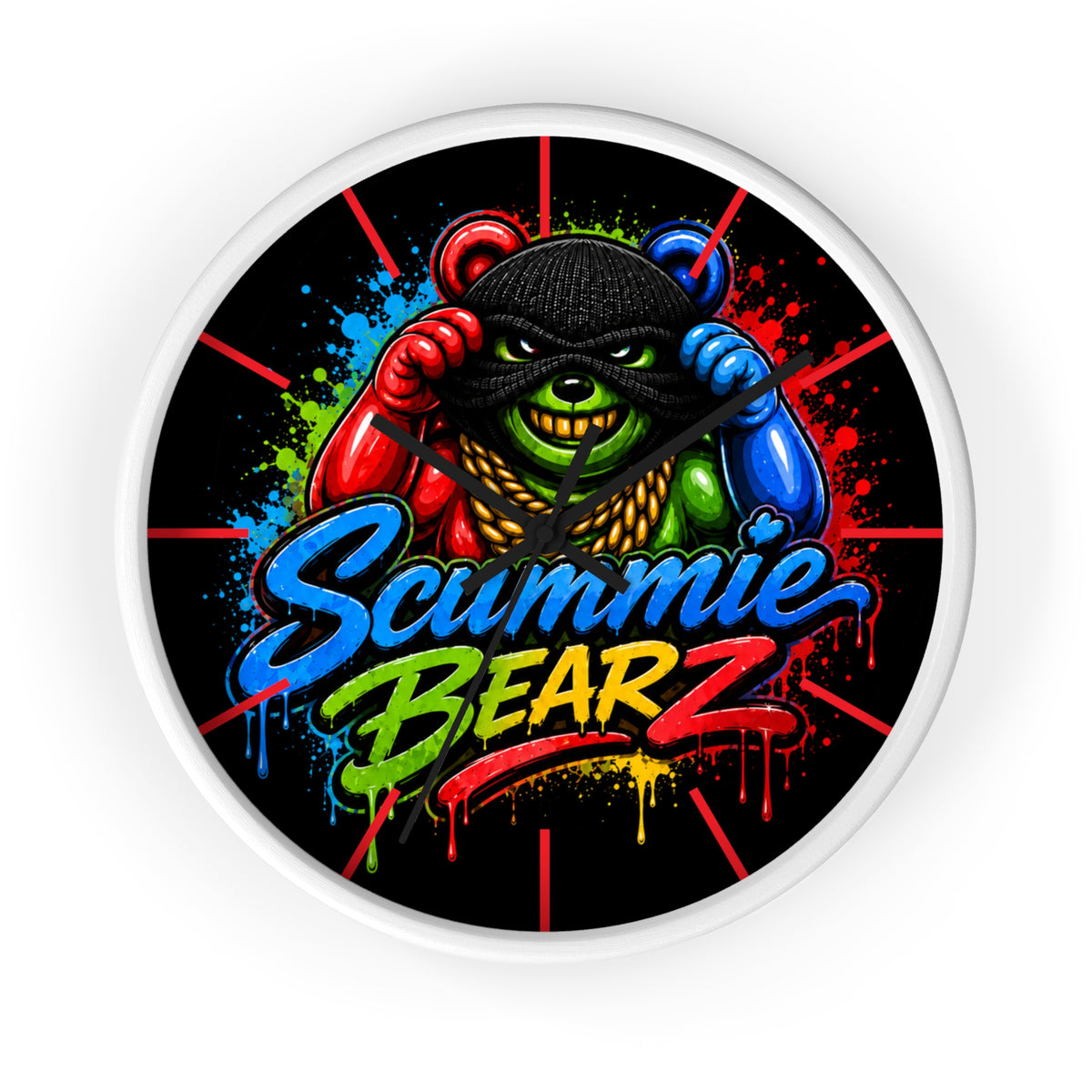 Wall Clock-RAINBOW MASK LOGO-SCUMMIEBEARZ™️