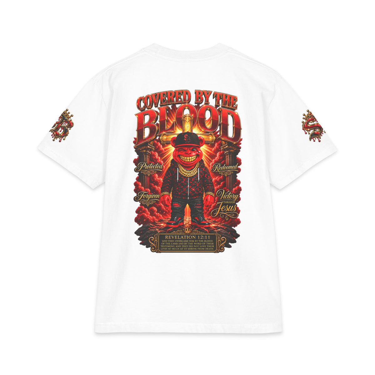 Covered by the Blood | SCUMMIEBEARZ™ Shaka Wear Heavyweight Tee