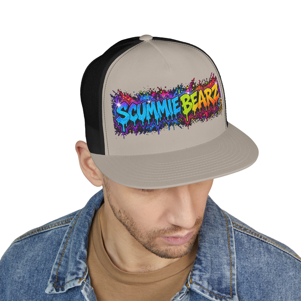 5 Panel Trucker Cap-RAINBOW SCUMMIEBEARZ LOGO-SCUMMIEBEARZ™