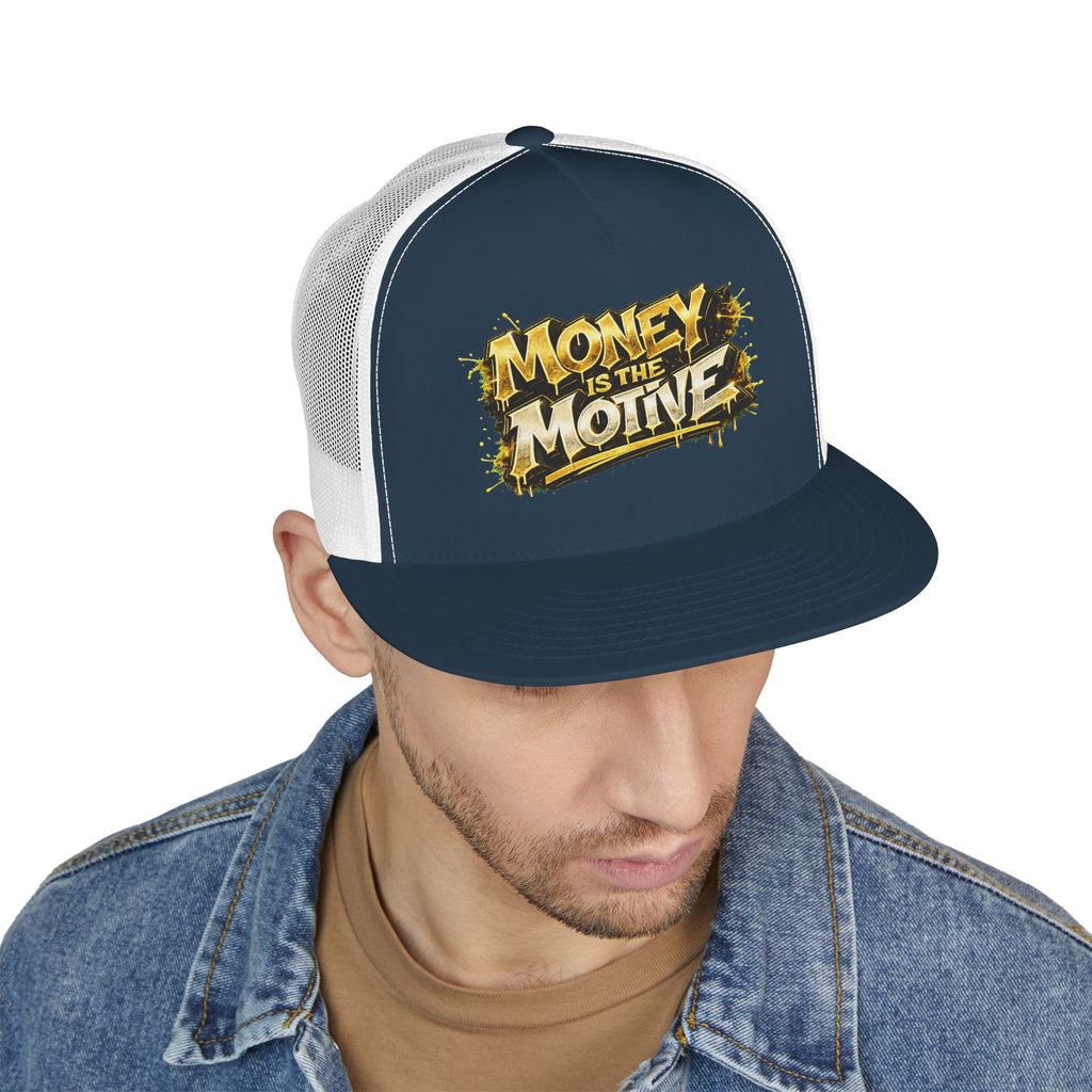 5 Panel Trucker Cap-GOLD MONEY IS THE MOTIVE-SCUMMIEBEARZ™