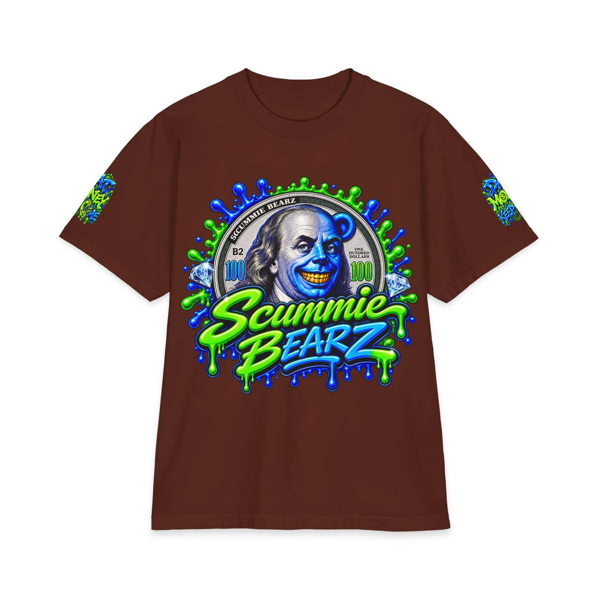 No Days Off Green Remix | SCUMMIEBEARZ™ Shaka Wear Heavyweight Tee