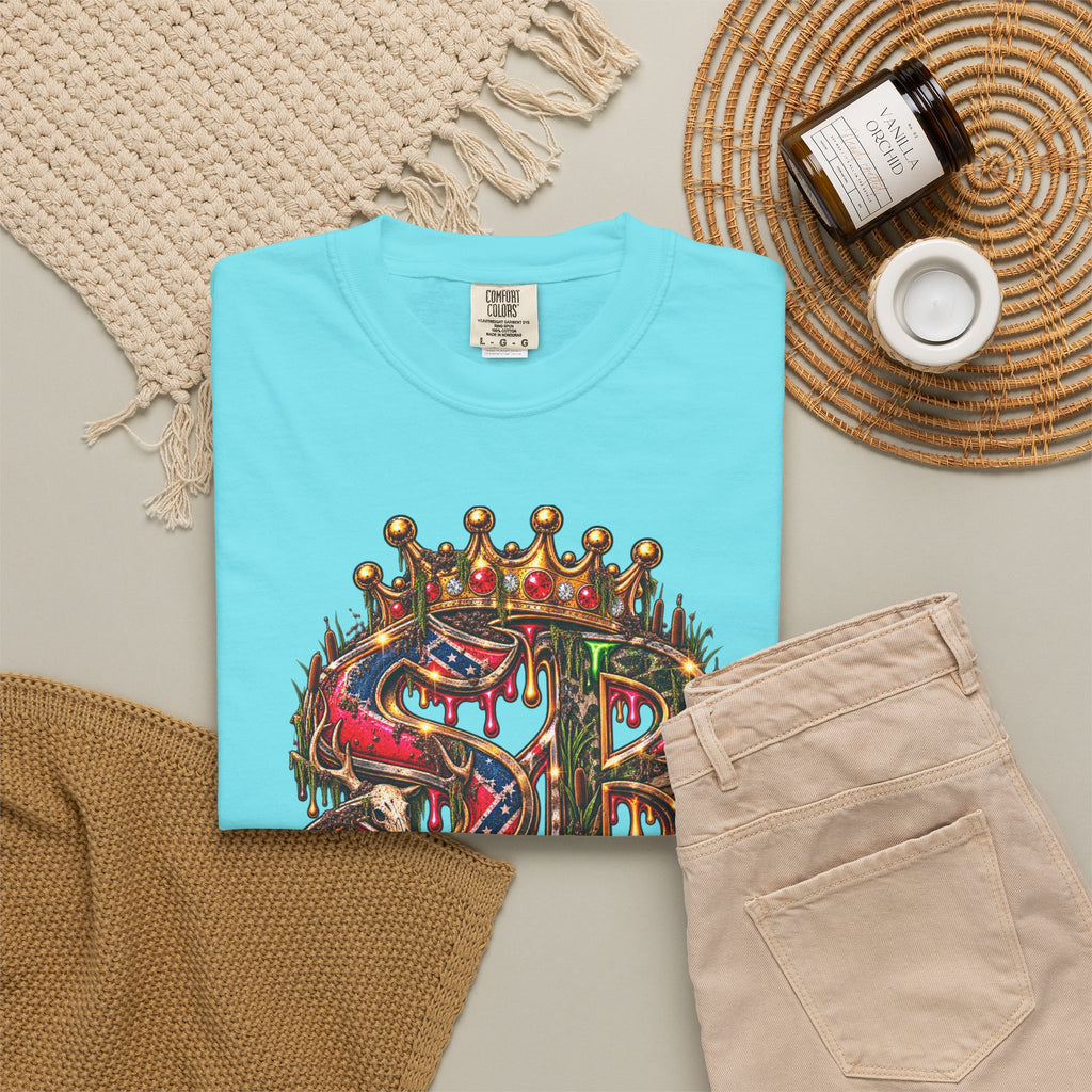 Unisex Garment-Dyed T-shirt-HILLBILLY CROWN SB LOGO HILLBILLY CASINO -SCUMMIEBEARZ™