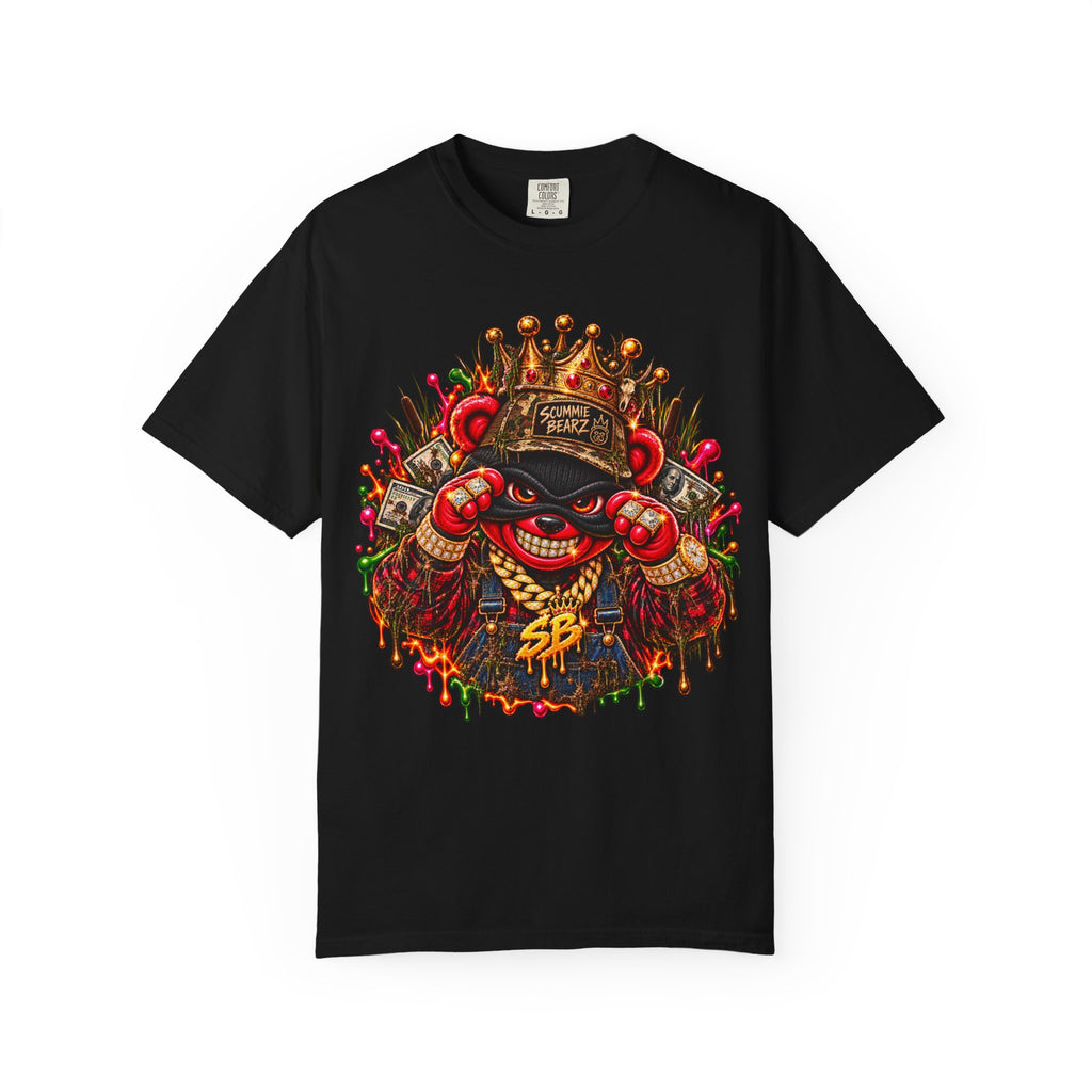 Unisex Garment-Dyed T-shirt-HILLBILLY cROWN MASK/GLOCK LOGO-SCUMMIEBEARZ™️