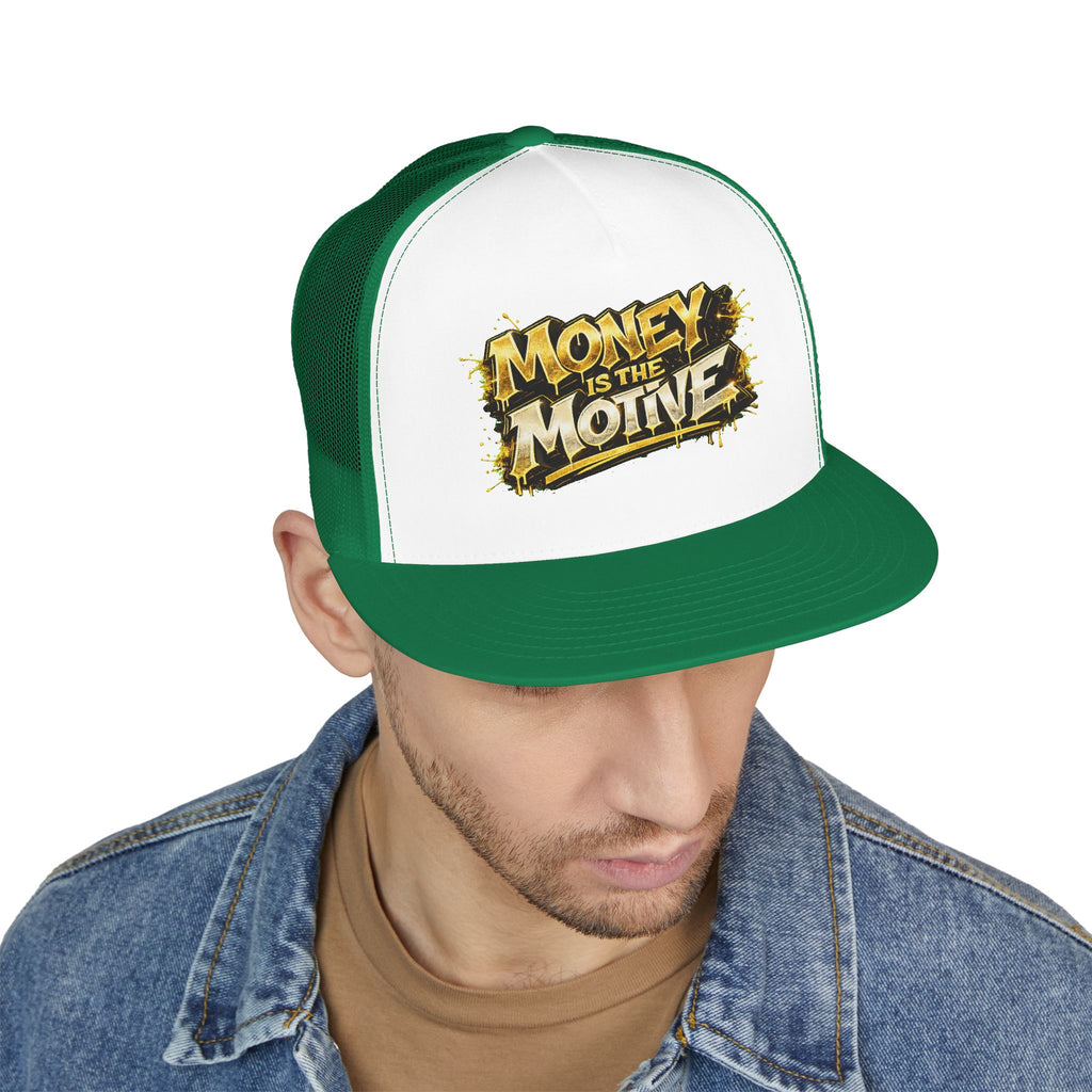 5 Panel Trucker Cap-GOLD MONEY IS THE MOTIVE-SCUMMIEBEARZ™