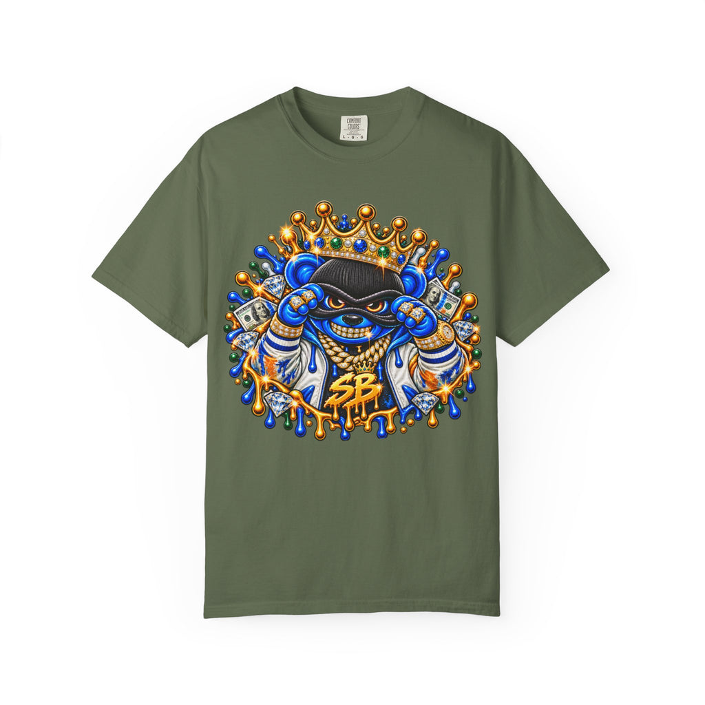 Unisex Garment-Dyed T-SHIRT-MONEY GLOCK/CROWN MASK LOGO-SCUMMIEBEARZ™