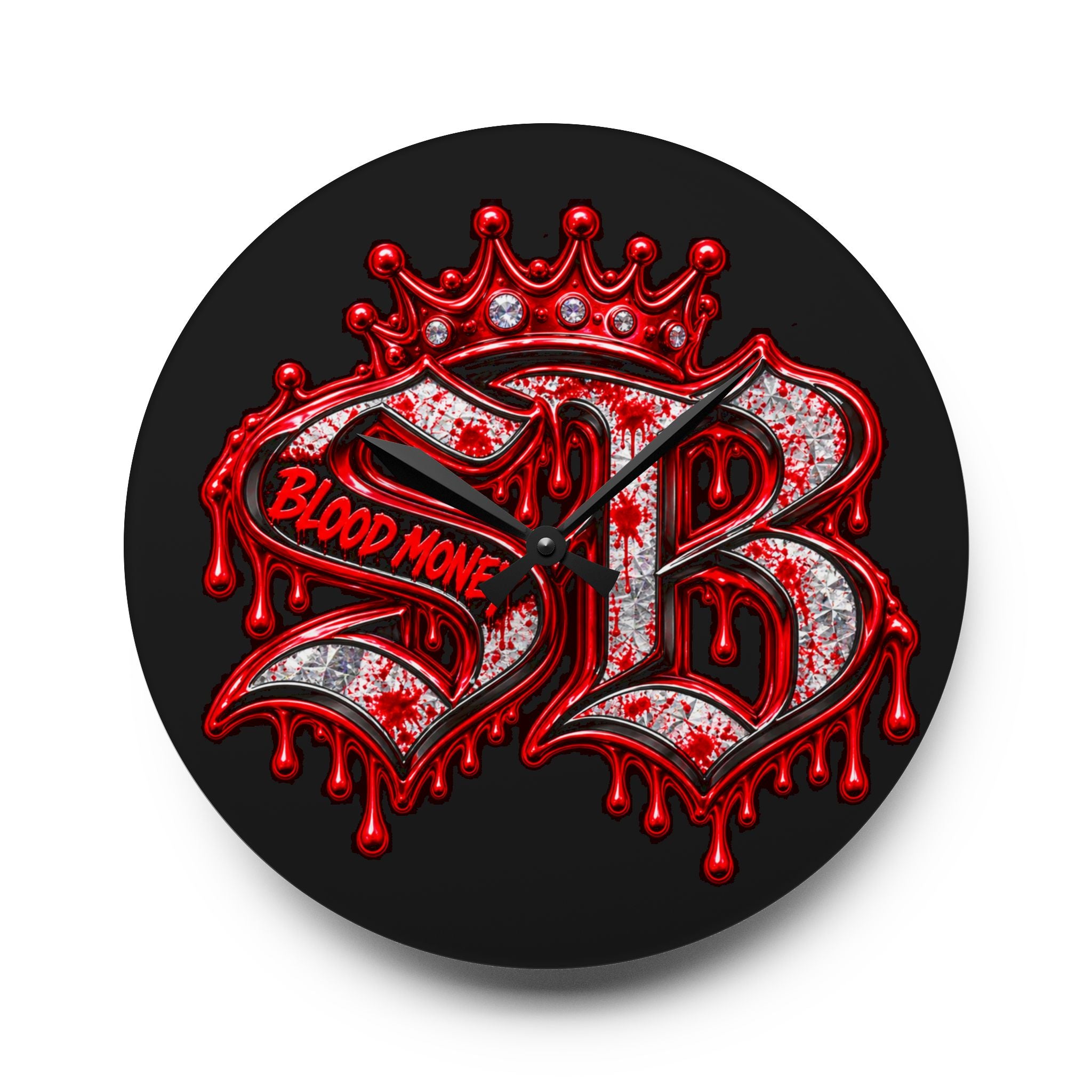 Acrylic Wall Clock-Blood Money SB Logo