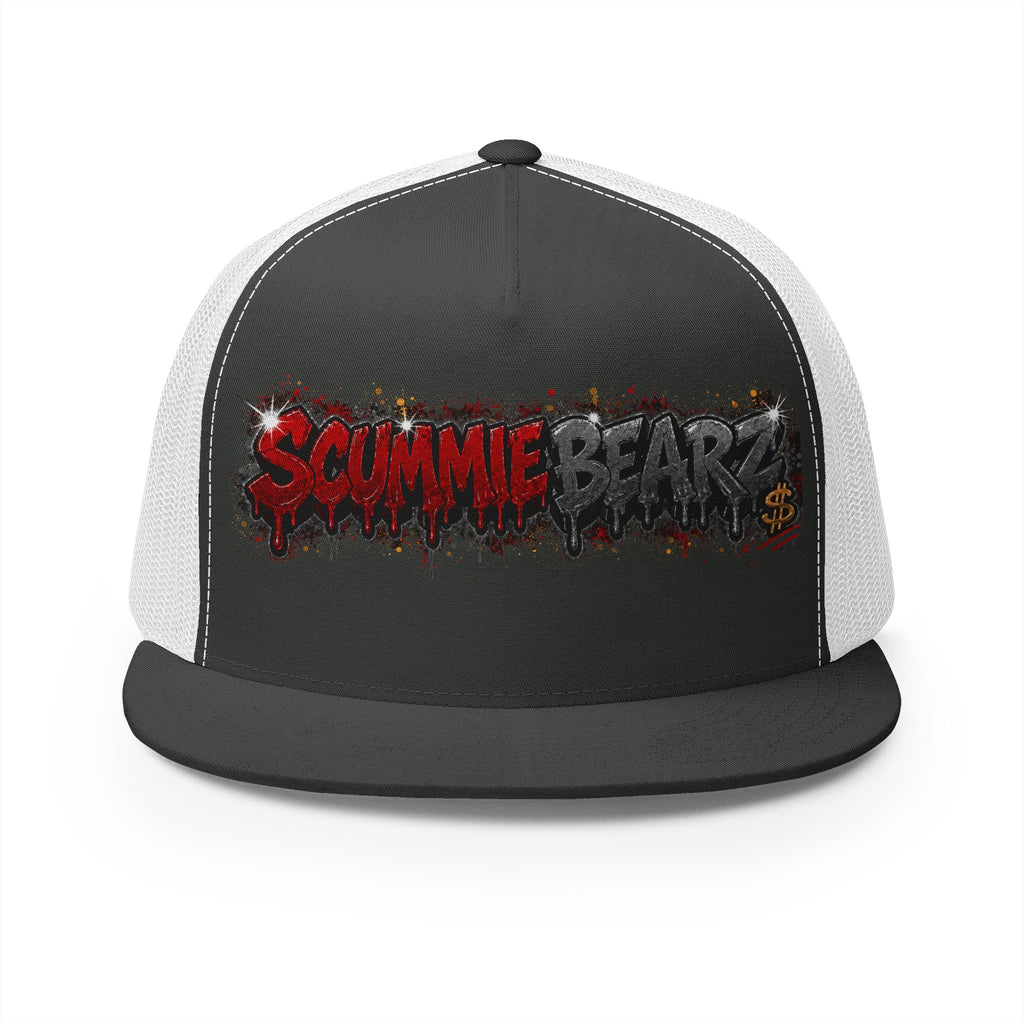 5 Panel Trucker Cap-RED/CHARCOAL SCUMMIEBEARZ LOGO-SCUMMIEBEARZ™