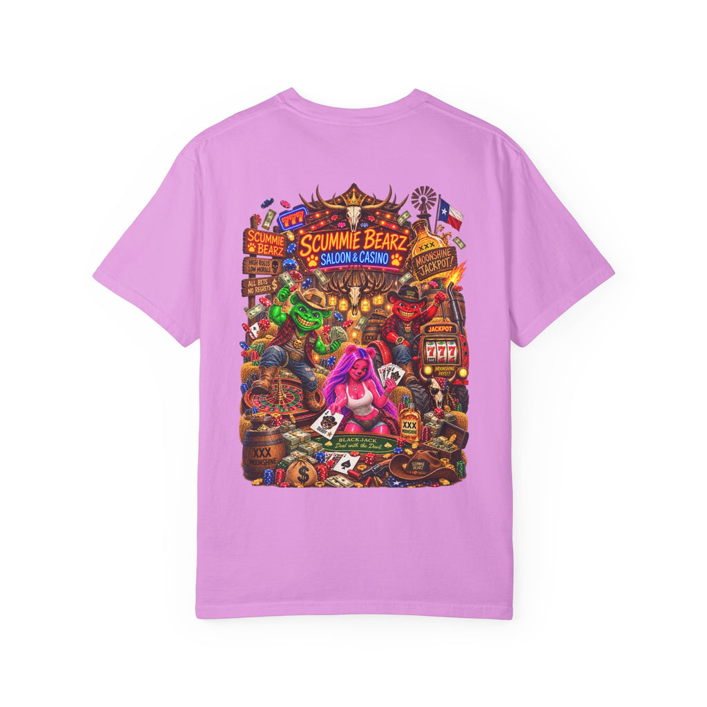 Unisex Garment-Dyed T-shirt-HILLBILLY CROWN SB LOGO HILLBILLY CASINO -SCUMMIEBEARZ™