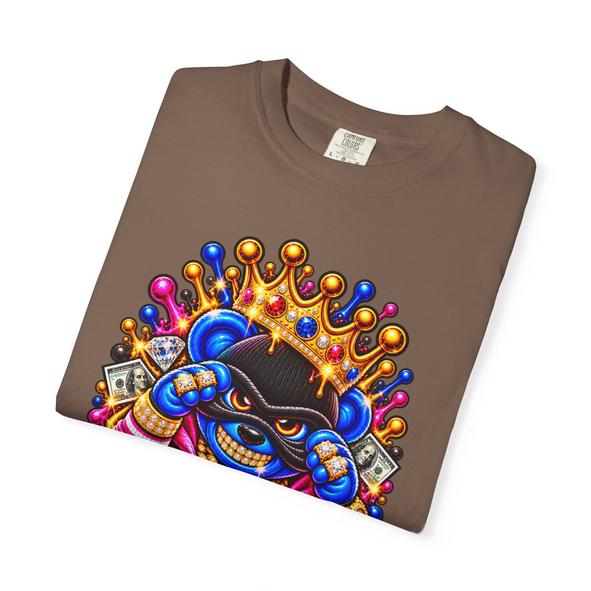 Unisex Garment-Dyed T-shirt-MULTI COLOR CROWN MASK LOGO GLOCK -SCUMMIEBEARZ™