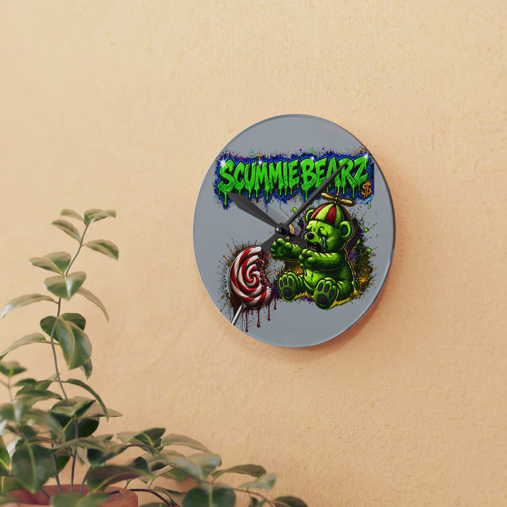 Acrylic Wall Clock-Stealing Candy From A Baby Neon Green