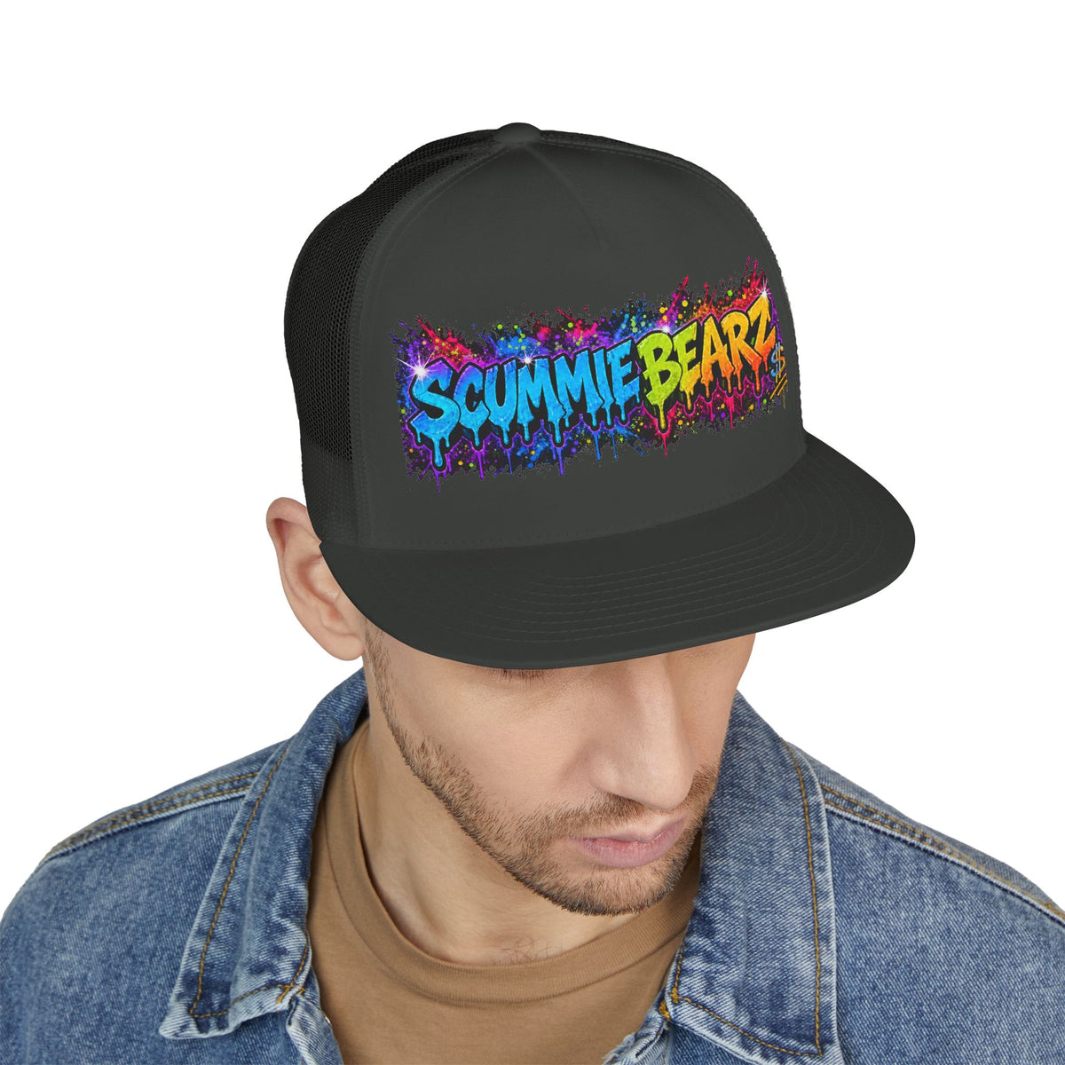 5 Panel Trucker Cap-RAINBOW SCUMMIEBEARZ LOGO-SCUMMIEBEARZ™