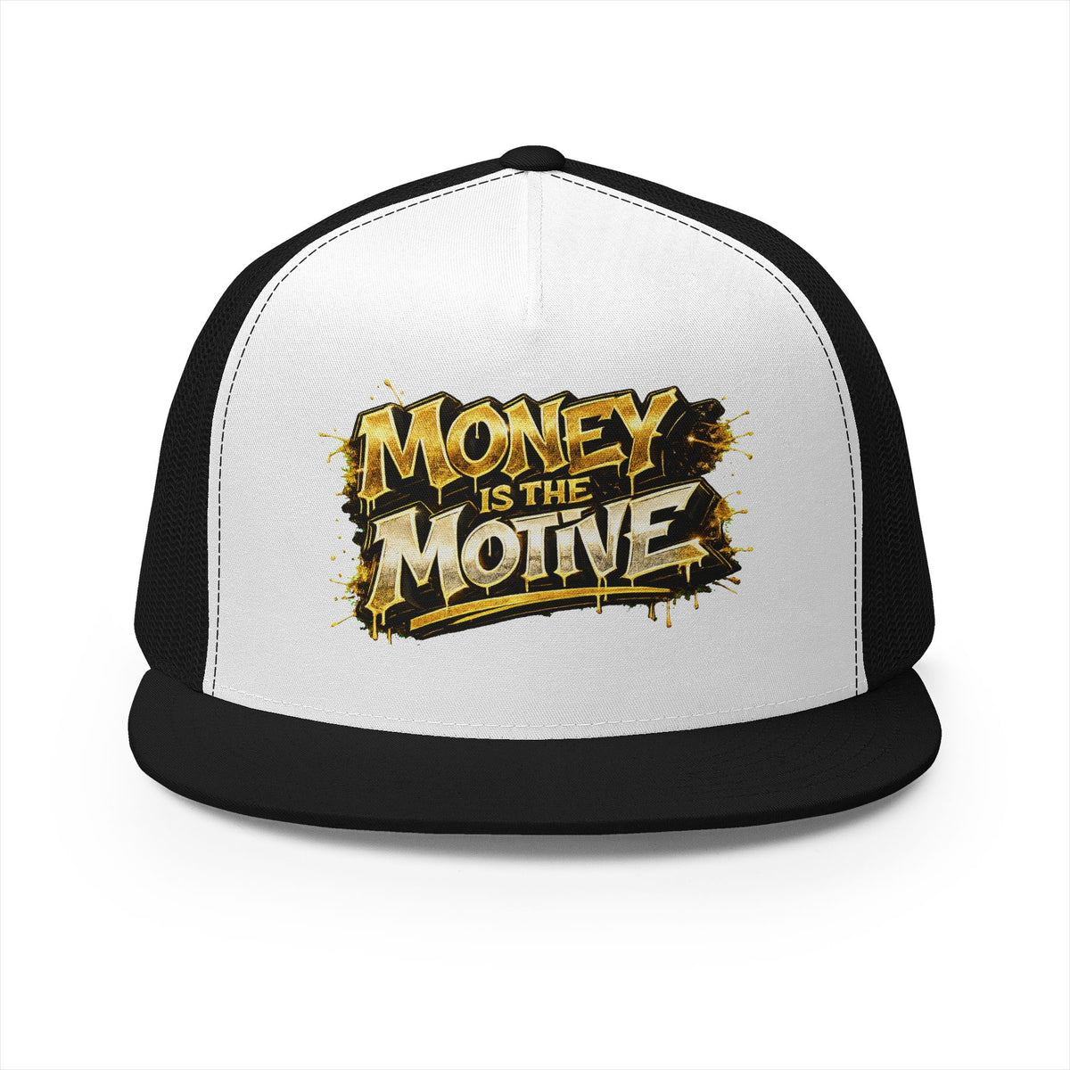 5 Panel Trucker Cap-GOLD MONEY IS THE MOTIVE-SCUMMIEBEARZ™