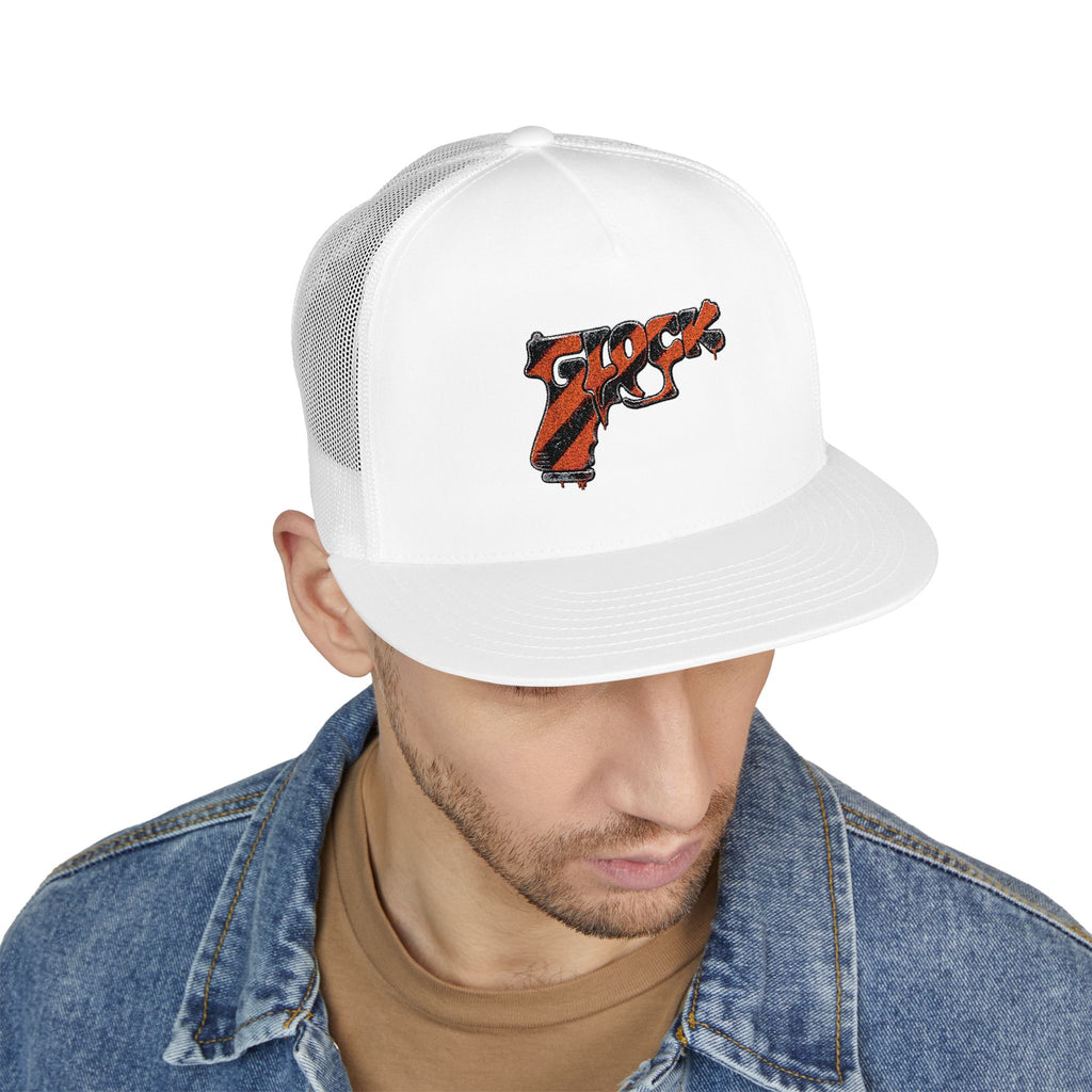 5 Panel Trucker Cap-ORANGE GLOCK LOGO-SCUMMIEBEARZ™️