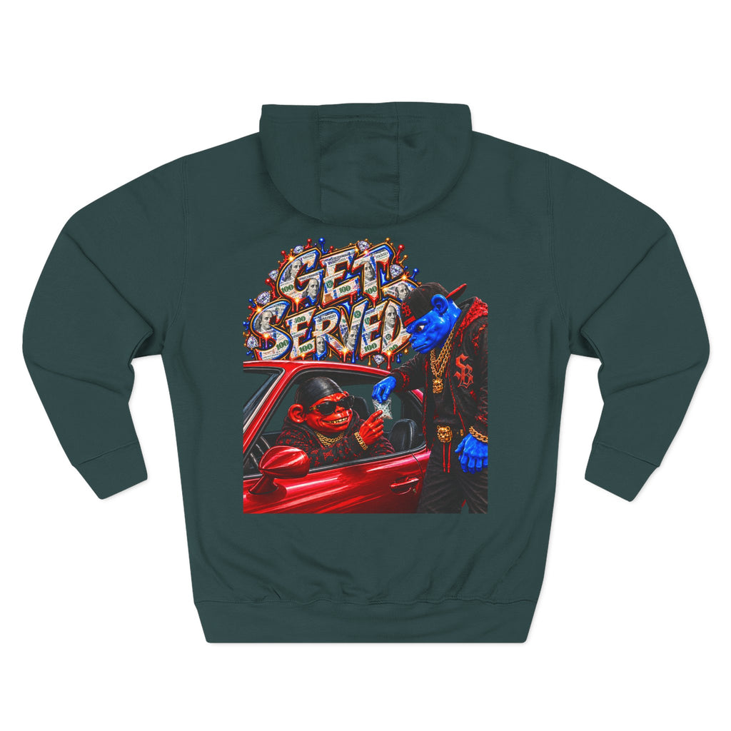 Three-Panel Fleece Hoodie-GET SERVED-SCUMMIEBEARZ™️