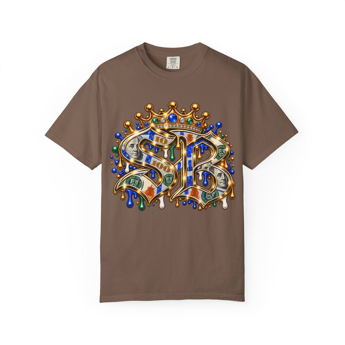 Unisex Garment-Dyed T-SHIRT- HUSTLE MODE/SB CROWN LOGO-SCUMMIEBEARZ™