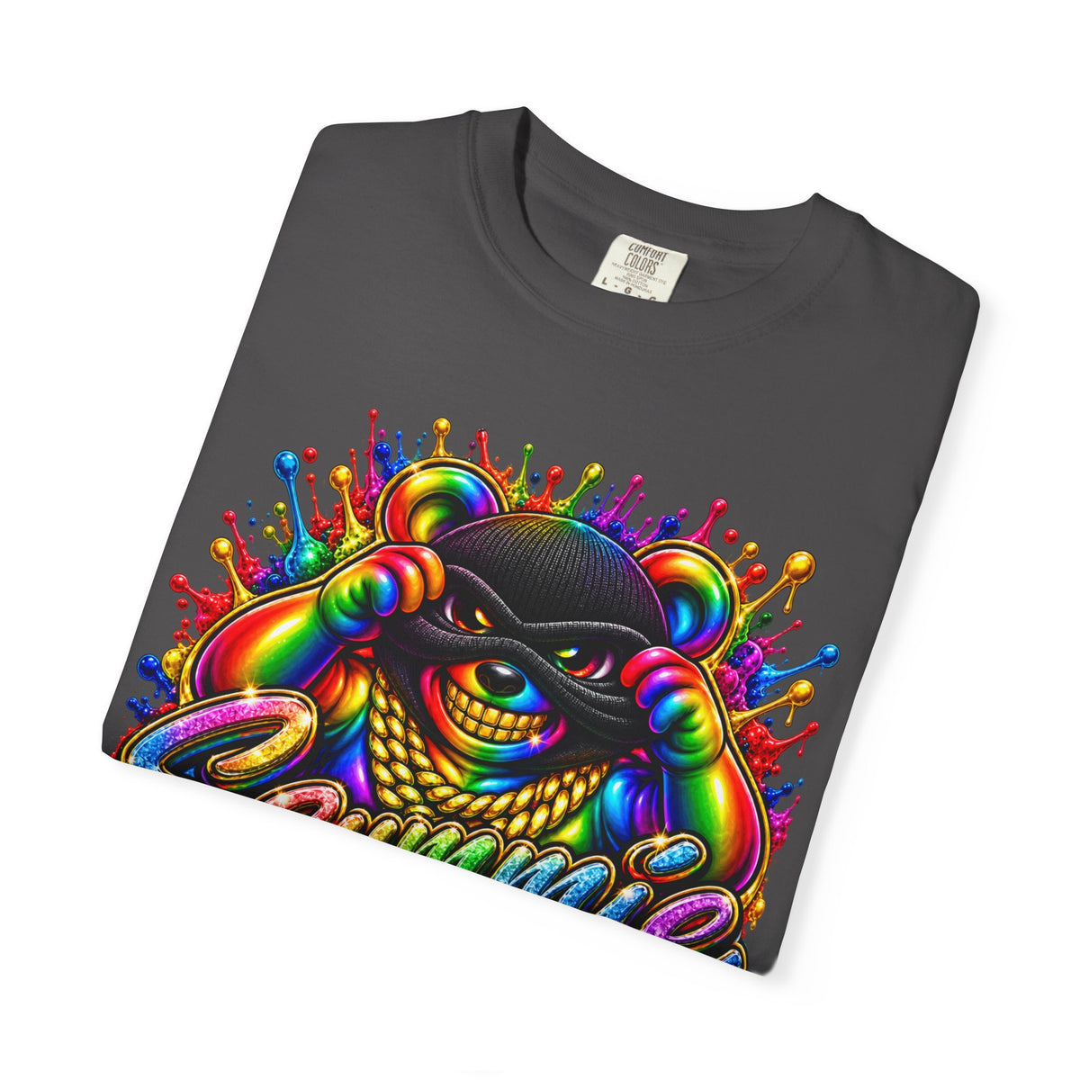 Unisex Garment-Dyed T-shirt-RAINBOW MASK LOGO GLOCK SB CROWN LOGO-SCUMMIEBEARZ™