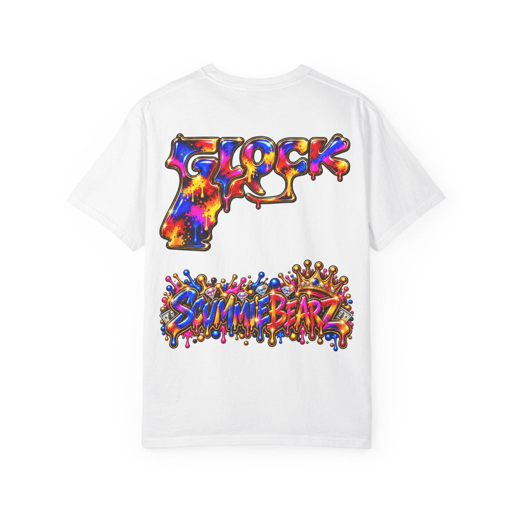 Unisex Garment-Dyed T-shirt-MULTI COLOR CROWN MASK LOGO GLOCK -SCUMMIEBEARZ™