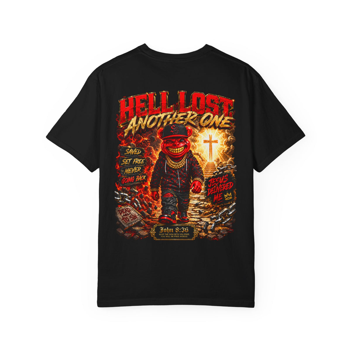 Unisex Garment-Dyed T-shirt-HELL LOST ANOTHER ONE/MASK LOGO-SCUMMIEBEARZ™