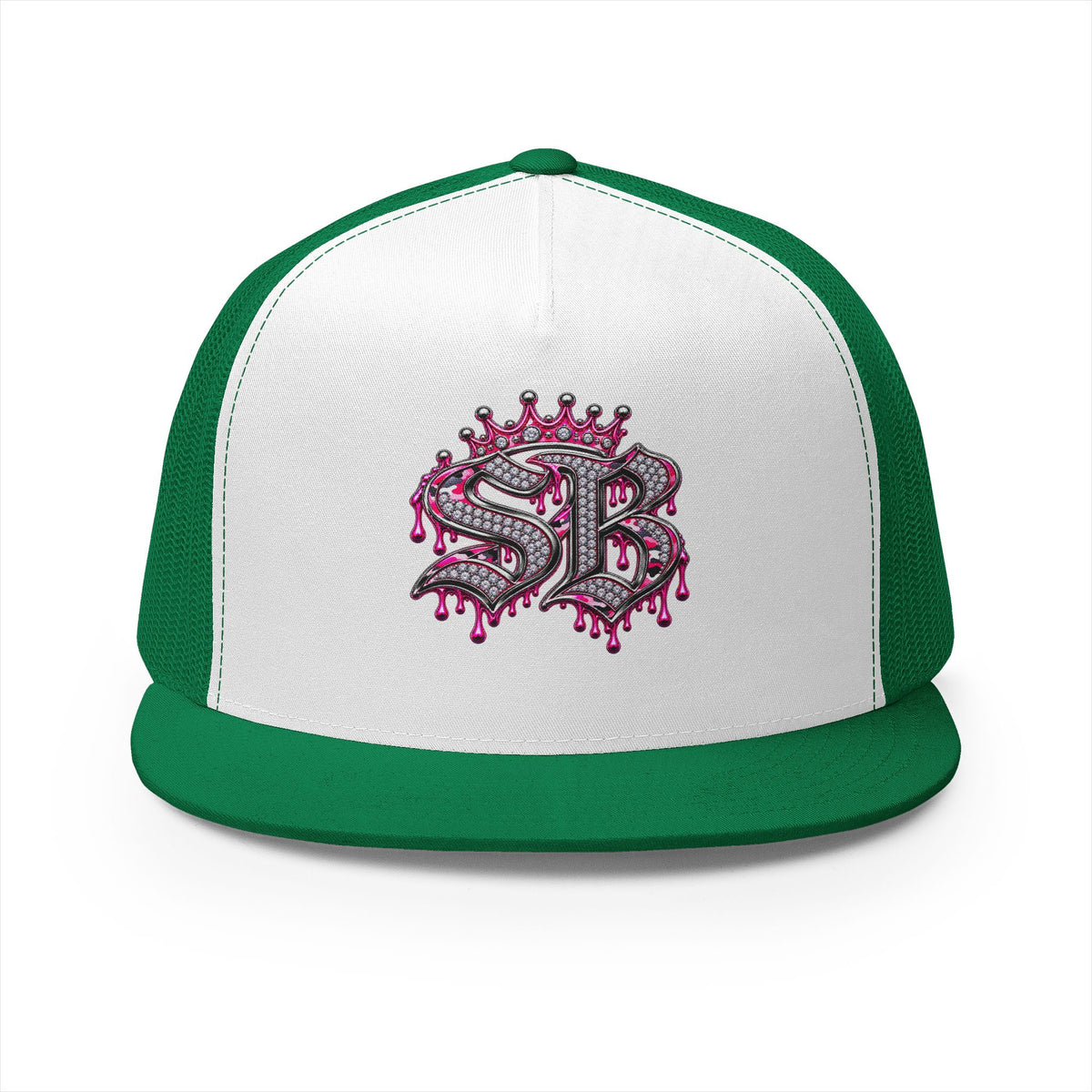 5 Panel Trucker Cap-PINK/SILVER SB LOGO-SCUMMIEBEARZ™