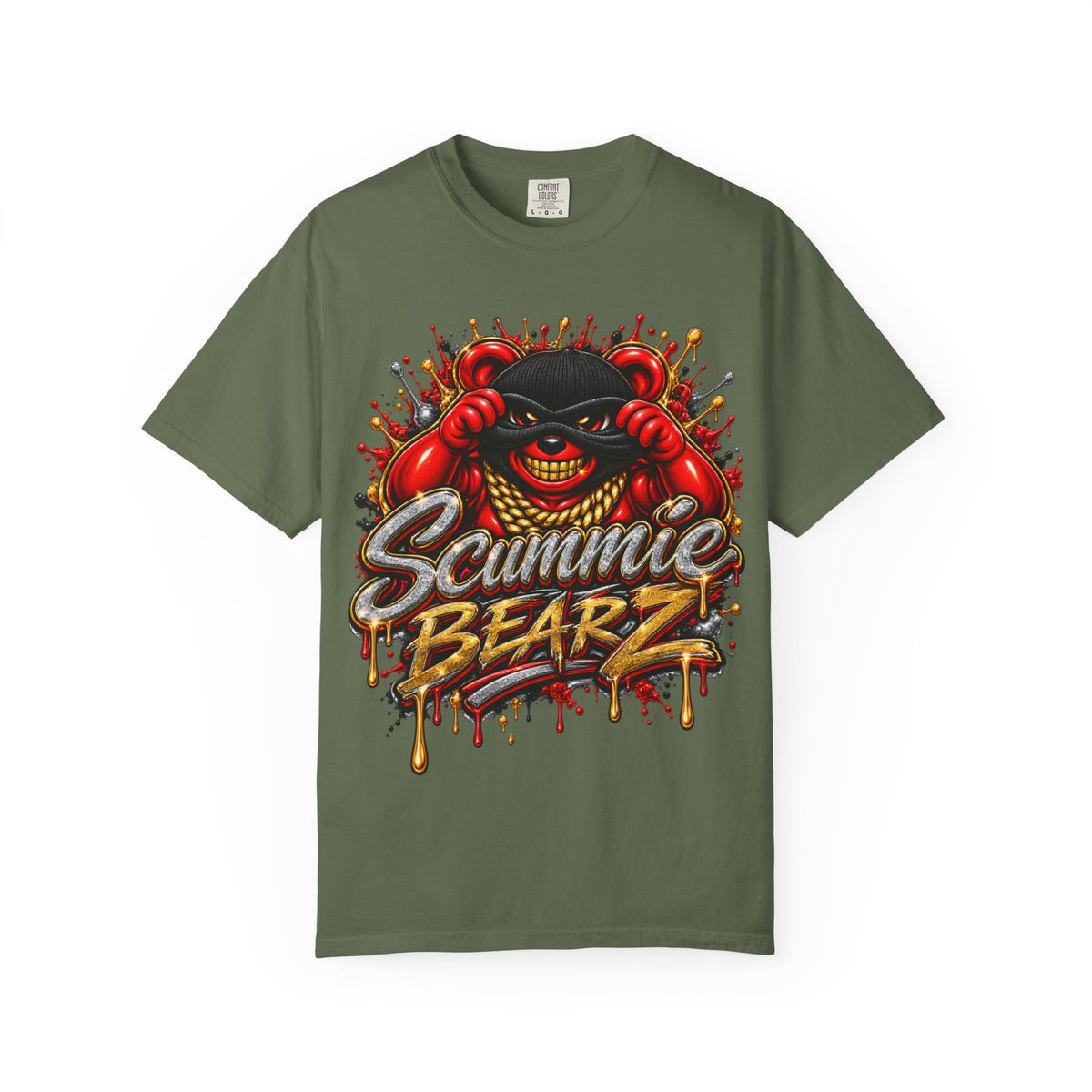 Unisex Garment-Dyed T-shirt-HELL LOST ANOTHER ONE/MASK LOGO-SCUMMIEBEARZ™