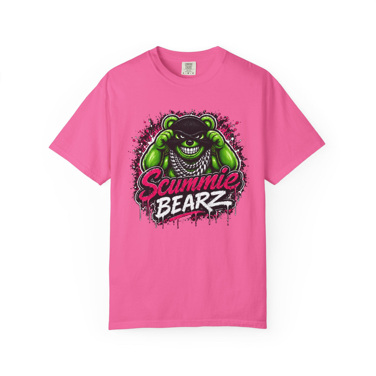 Unisex Garment-Dyed T-shirt-GREEN MASK LOGO&SEXY BUT SAVAGE-SCUMMIEBEARZ™